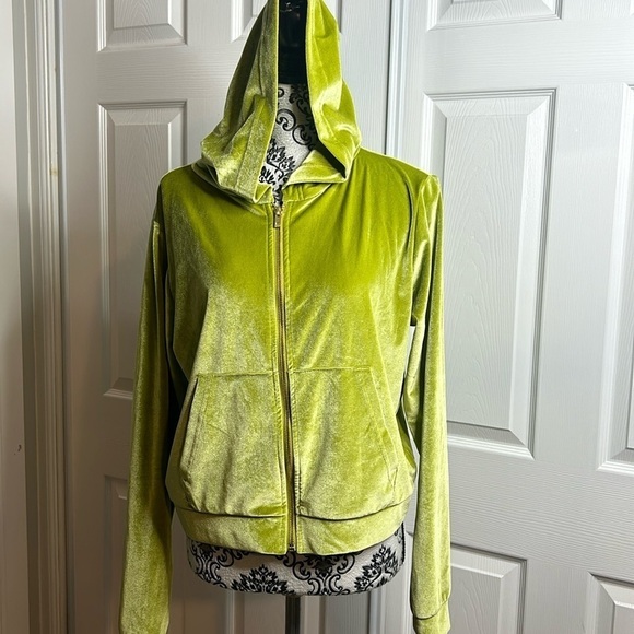 Fabletics Tops - Fabletics‎ Velour Zip Up Hoodie M Green